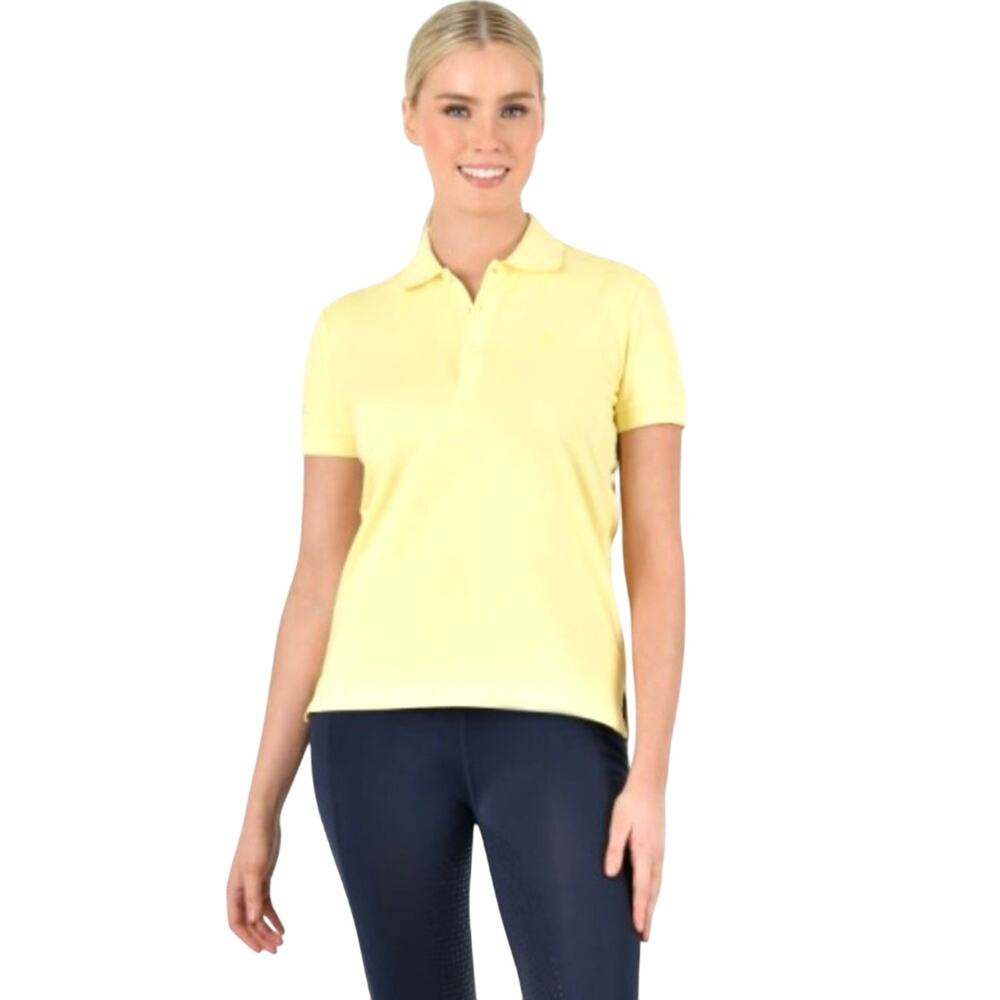 Lilly Pulitzer Pima Cotton Chic Fit Polo Cap Sleeve Shirt Yellow Y2K Size Small